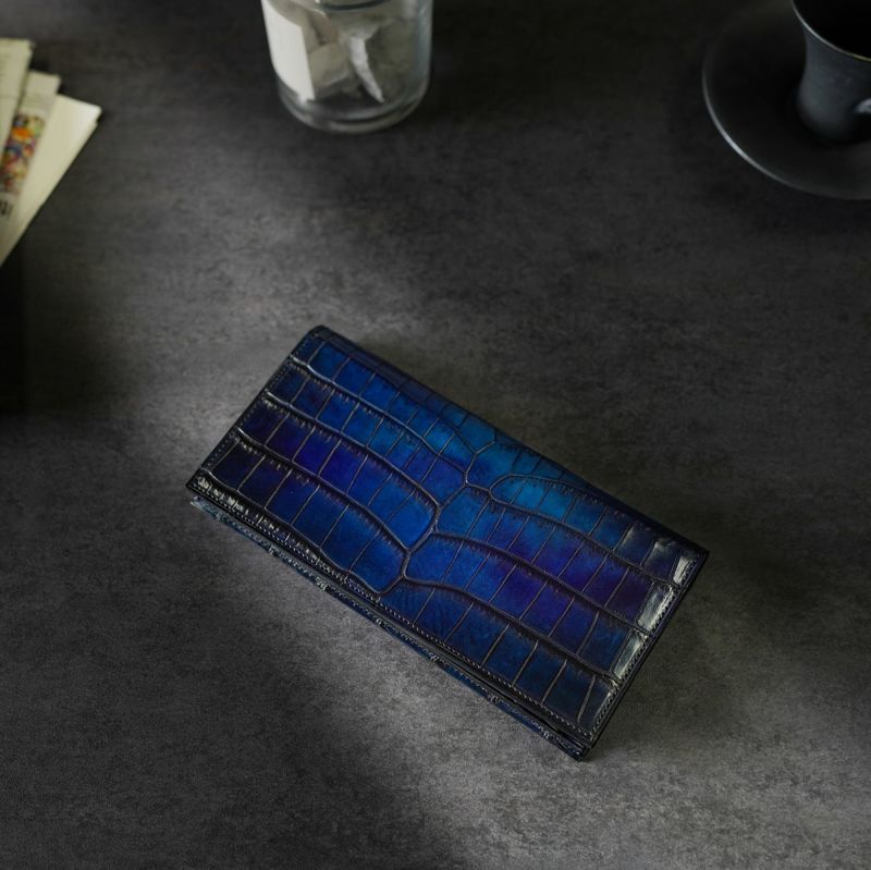 yuhakuで人気のクロコダイル財布は、OneMillion クロコダイル 長財布 二藍